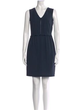 Burberry Navy V-Neck Sleeveless Shift Dress